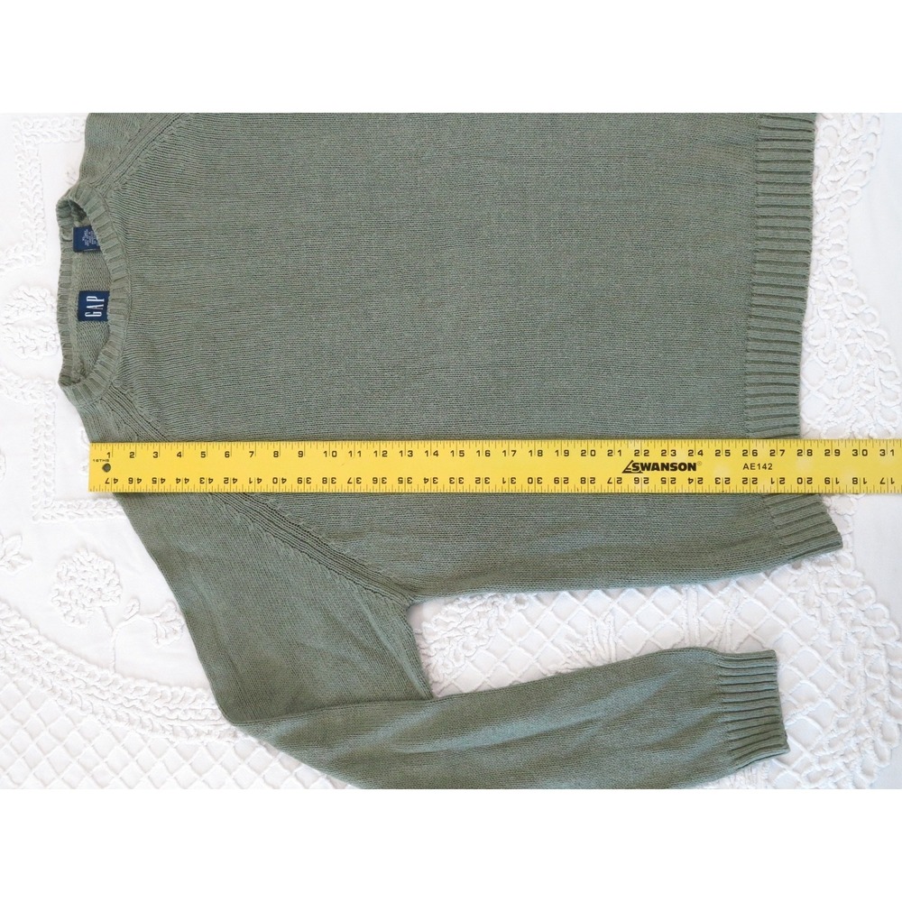 Vintage Gap Crewneck Sweater Mens XL Linen Cotton Olive Green Pullover 90s Y2K - Picture 3 of 5
